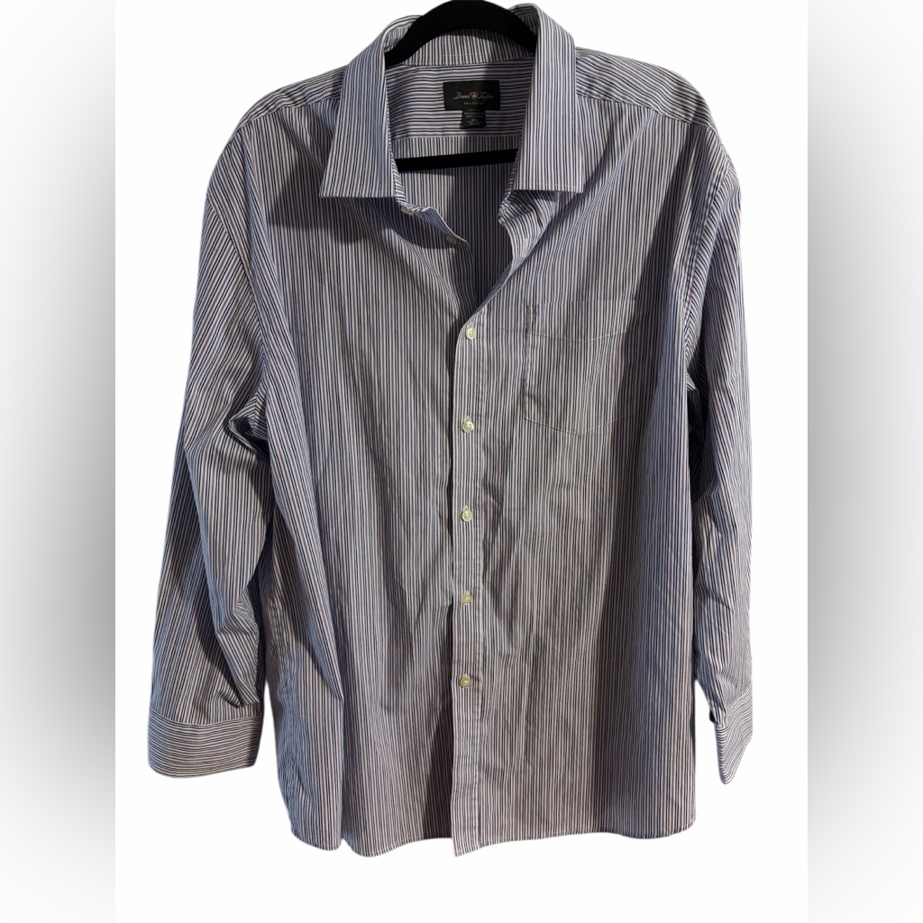 David Taylor Mens Blue And White Striped Shirt